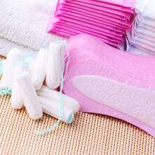 Ayollar uchun har xil gigiena vositalari bo'limi