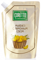 Майонез с лимонным соком"CORETTO" 30% 200гр.
