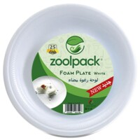 Тарелка из пенапласта №9 25шт Zoolpack (белый)