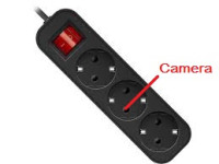 Скрытая видео аудио камера установленная в удленитель подачи электрического тока