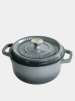 Кастрюля Uakeen 2.4 л, чугунная, с антипригарным покрытием, для всех видов плит-DOSTAVKANADOM.UZ