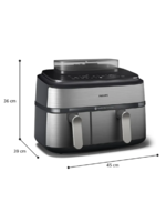 Аэрогриль Philips NA555, пар, двойная корзина, антипригарное покрытие