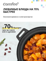 Мультиварка-скороварка Comfee CF-MC9508 — 1000 Вт, 6 л, 8 программ, антипригарное покрытие DAIKIN