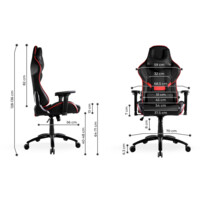 Кресло компьютерное игровое 2E HIBAGON BLACK RED