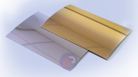 ABS-пластик АБС, серебро/золото, глянец/царапанный, 0,6м*1,2м, толщина 1,3 мм