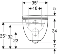 Подвесной унитаз GEBERIT Acanto с функцией биде