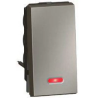 Arteor Выключатель одномодульный 10 AX - 250 V± Квадрат Магнезиум с подсветкой 572506-SHOP-IT