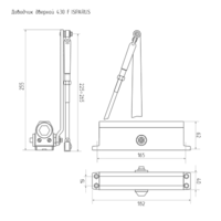 Доводчик дверной 430F ISPARUS от 50 до 110 кг c функцией фиксации в открытом положении