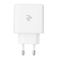 Сетевое зарядное устройство 2E Wall Charger GaN USB-C PD3.0 Dual, QC3.0, Max 65W White-ASAXIY UZ