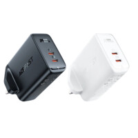 Двухпортовое зарядное устройство AceFast A29 PD50W GaN (USB-C+USB-C) Black,White-ASAXIY UZ