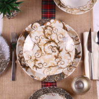 Столовый сервиз Fiyat 24 предметов Organik ORG24YS01DB1171-ASAXIY UZ