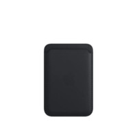 iPhone Leather Wallet MagSafe qora charm hamyoni