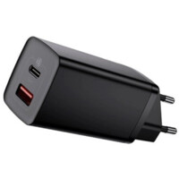 Baseus CCGAN2L-B01 GaN2 Lite Quick Charger Type-C+USB 65W qora zaryadlovchi qurilmasi-ASAXIY UZ
