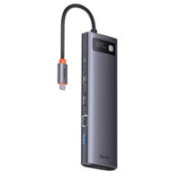 USB-концентратор Хаб Baseus Metal Gleam Series 12in1 HUB HDMI / DP / USB Type C / minijack 3.5mm / RJ45 / SD