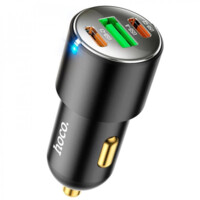 Hoco  NZ6 45W 2 Type-C + 1 USB  qora avtomobilda smartfon quvvatlagichi-ASAXIY UZ