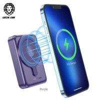 Внешний аккумулятор Green Lion 3 in 1 Magsafe Power Bank 10000mAh PD 20W фиолетовый-ASAXIY UZ