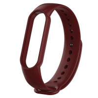 Силиконовый сменный браслет для Xiaomi Mi Band 5 Тёмно-бордовый-ASAXIY UZ