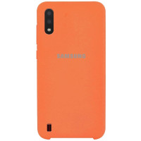 Чехол Silicone cover для Samsung Galaxy A01, оранжевый