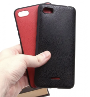 Чехол под кожу для Xiaomi Redmi 6A, черный-ASAXIY UZ