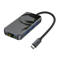 USB-концентратор Hoco HB16 Easy expand HDMI + PD + RJ45