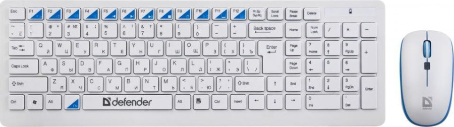 Клавиатура и мышь defender Skyline 895 Nano White USB