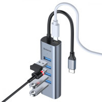 USB-концентратор Baseus Enjoy Series Type-C (CAHUB-Q0G), разъемов: 5