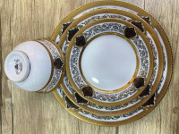 Сборный сервиз "Luxuz gold" 60 предметов Чёрная роза-ASAXIY UZ