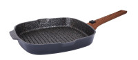 Сковорода-гриль со съёмной ручкой и крышкой Kukmara, 280х280мм"Granit ultra" (Original)