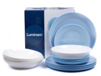 Столовый сервиз LUMINARC DIWALI LIGHT BLUE & WHITE 18 предметов 6 персон-ASAXIY UZ