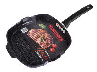 Сковорода-гриль квадратная Kukmara 260х260 мм линия Мрамор (темный, кофейный)