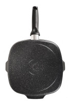 Сковорода-гриль квадратная Kukmara 260х260 мм линия Мрамор (темный, кофейный)