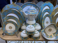 Сборный сервиз QUEEN RED-BLACK-GREEN-BLUE (12 персон, 76 пр.)-ASAXIY UZ