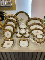 Сборный сервиз QUEEN RED-BLACK-GREEN-BLUE (12 персон, 76 пр.)