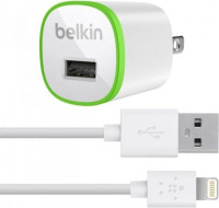 Зарядное устройство Belkin Home Charger USB 1A, Lightning 1.2m, white (F8J025vf04-WHT)