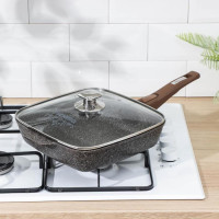 Сковорода квадратная со съёмной ручкой и крышкой 28х28 см, Мечта Premium с029901