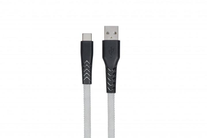 Кабель 2E USB 2.0 to Type-C Flat fabric urban 1m
