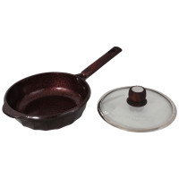 Сковорода глубокая с антиприганным покрытием 24 см от Lifesmile (серый, светло-серый, бардовый)