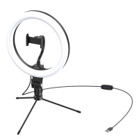 Кольцевая светодиодная лампа с держателем для смартфона Baseus Live Stream Holder-table Stand (10-inch Light Ring) Черный