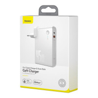 Зарядное устройство с внешним аккумулятором Baseus 45W 2-in-1 GaN charger 10000 mah (White)