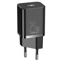 Зарядное устройство с USB кабелем Baseus Type-C to Type-C Super Si Quick Charger 1C 25W EU Sets Black