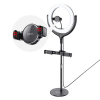 Кольцевая лампа со штативом 30 см Hoco Lv01 Rouge Black