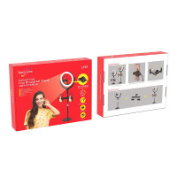 Кольцевая лампа со штативом 30 см Hoco Lv01 Rouge Black