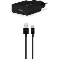 Зарядное устройство Ttec SmartCharger USB с кабелем Type-C (1.2m) Black-ASAXIY UZ