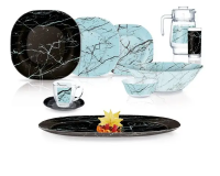 Сервиз столовый Luminarc Carine Marble Portoro Turquoise, 46 пред. 6 перс.-ASAXIY UZ