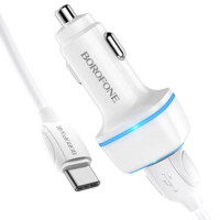 Автомобильное зарядное Устройство Borofone BZ14 2USB ,White-ASAXIY UZ