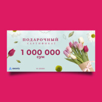 1 000 000 so'mlik sovg'a sertifikati