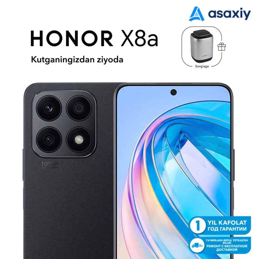 Купить Смартфон Honor X8A 6/128GB Чёрный в Ташкенте, (Арт: 412RKLQ) -  Tovar.uz