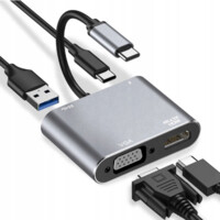 USB-C-VGA+USB+PD+HDTV 4in1 Adapteri-ASAXIY UZ