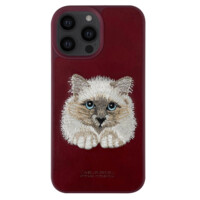Чехол с вышивкой  "Кот" Santa Barbara Polo Savanna для iPhone 14 Pro/14 Pro max, Red-ASAXIY UZ