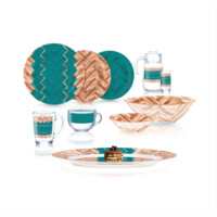 Stol servisi 46 ta element Luminarc Woodie turquoise 46 пред. 6 перс.-ASAXIY UZ